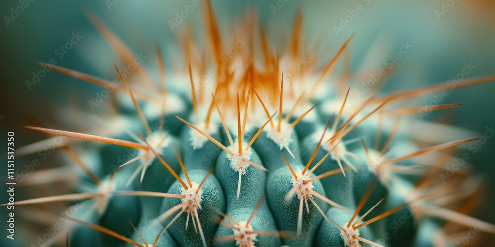 Obraz premium Close up capture of a cactus, showcasing the unique textures and features of the cactus. This detailed image highlights the beauty of the cactus in its natural form.