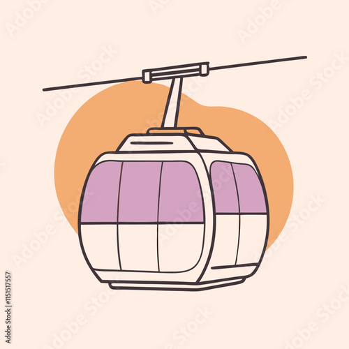 Cable car outline illustration