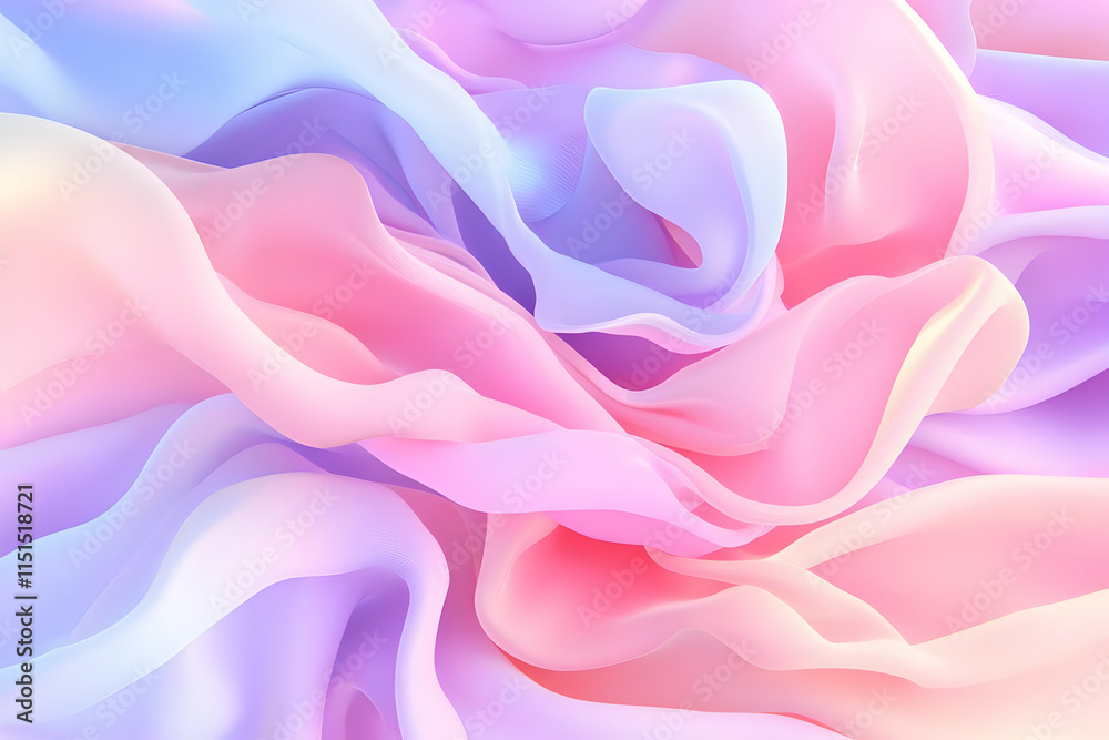 Fototapeta premium Abstract 3D Pink Purple Wave Background