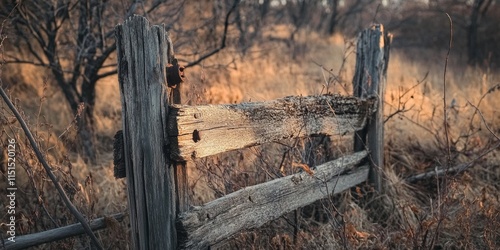 The weathered wooden fence, a once sturdy structure, now lies in ruins after falling, showcasing the beauty of aged wood and nature s reclamation of the wooden old fence. photo