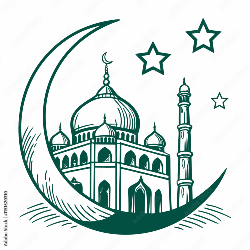 Fototapeta premium Beautiful islamic festival eid mubarak background