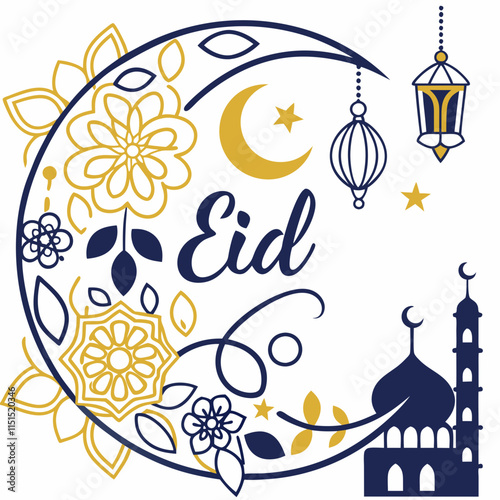 Beautiful islamic festival eid mubarak background