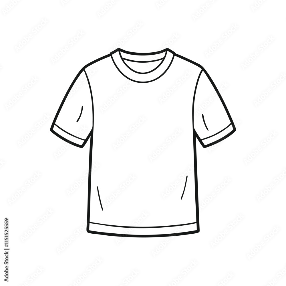 a simple and minimal T shirt outline coloring book page line art a simple and minimal T shirt outline coloring book page line art