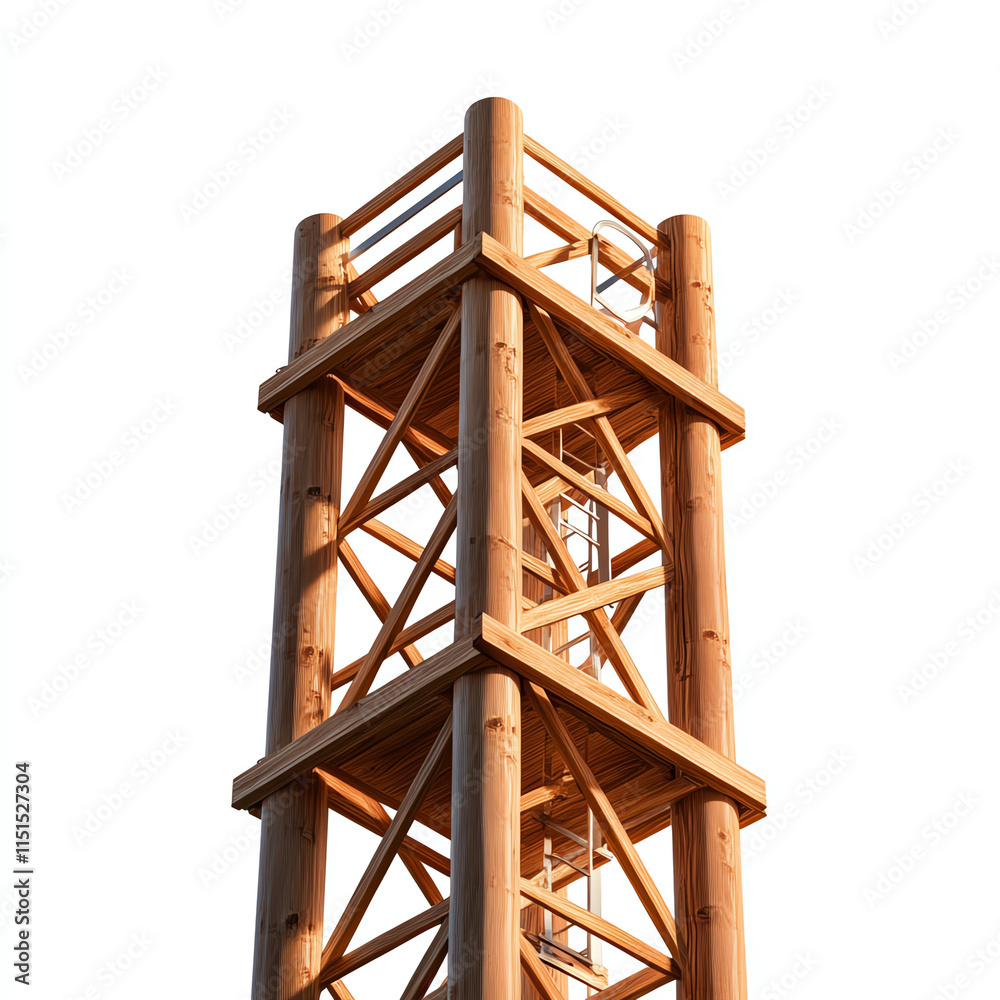 A tall wooden structure with a unique design against a clear background, showcasing craftsmanship and natural materials. A tall wooden structure with a unique design against a clear background, showcasing craftsmanship and natural materials.