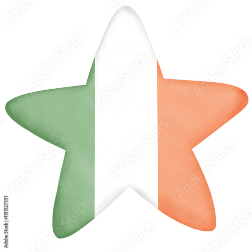 Obraz na płótnie Watercolor saint patrick star ornament