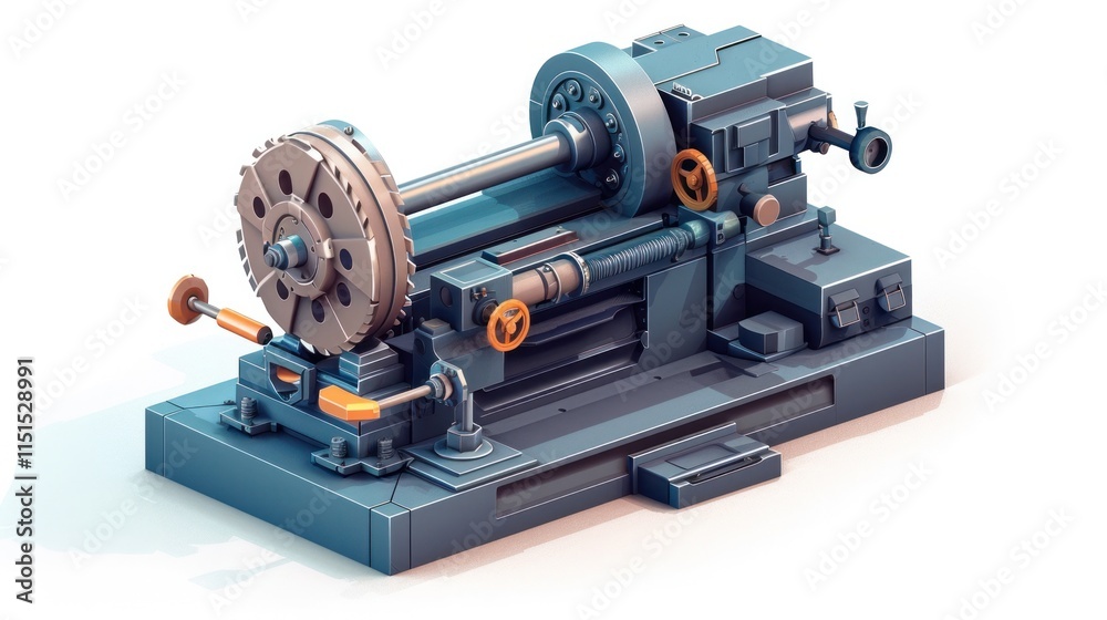 Fototapeta premium Sophisticated Metalworking Machinery Operating in a Modern Industrial Workshop Environment Showcasing Precision Engineering and Manufacturing Capabilities