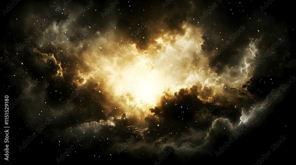 Fototapeta premium Golden Nebula Abstract Background