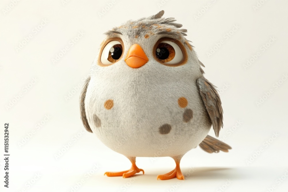 Obraz premium close up of a cartoon bird on a white background