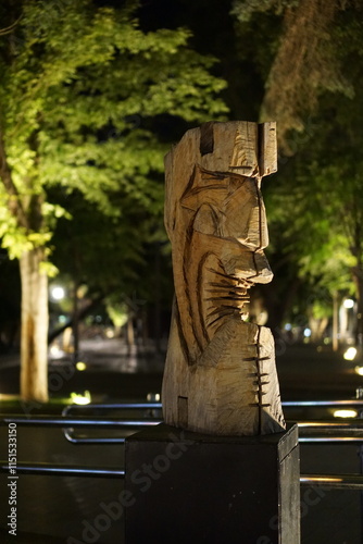 statue of a figure in the park