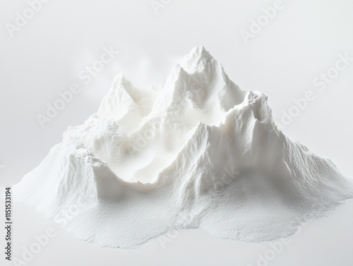 a pile of white powder shaped like mountains photo