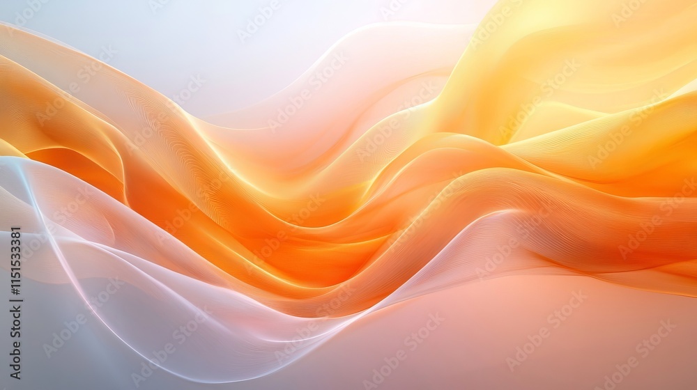 Flowing abstract waves resembling luminous organic movements. Generative AI Flowing abstract waves resembling luminous organic movements. Generative AI