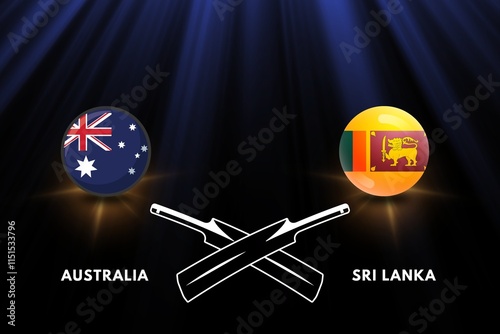 cricket tournament participant country Sri Lanka Vs Australia  Banner or poster design.