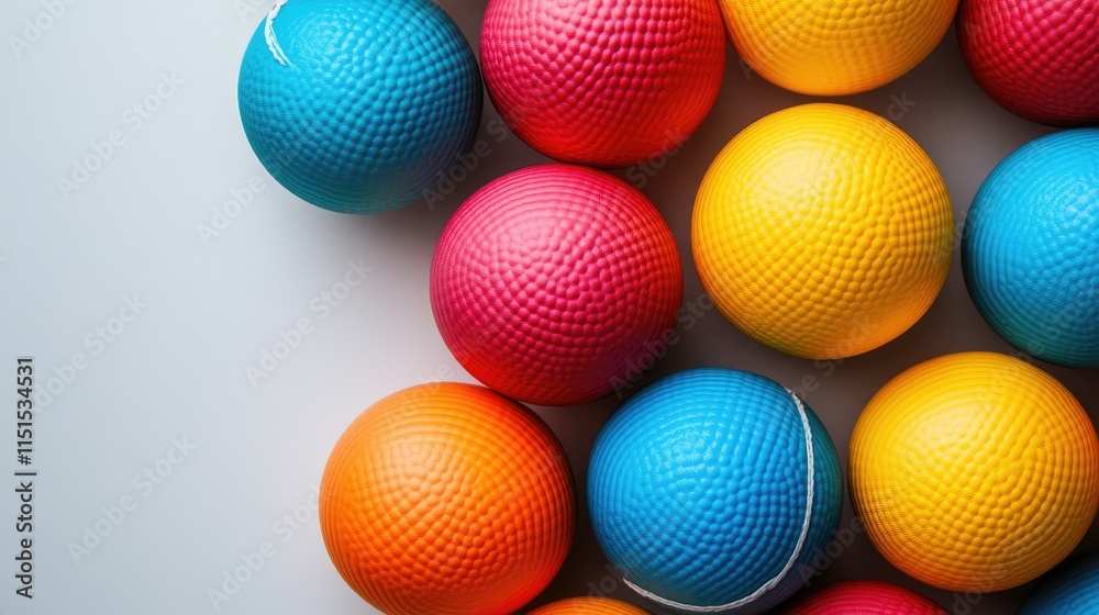 Vivid Colorful Playground Balls: A Close-Up of Playful Spheres Vivid Colorful Playground Balls: A Close-Up of Playful Spheres
