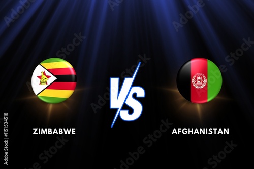 Afghanistan vs Zimbabwe concept for game, competition, relations, friendship, cooperation, versus.