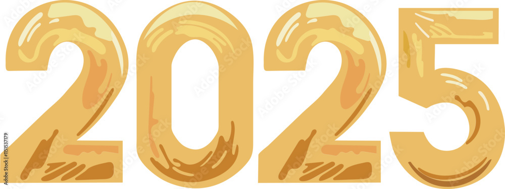 Illustration of Yellow Texture 2025 Number for Happy New Year Celebration Element Vector. Illustration of Yellow Texture 2025 Number for Happy New Year Celebration Element Vector.