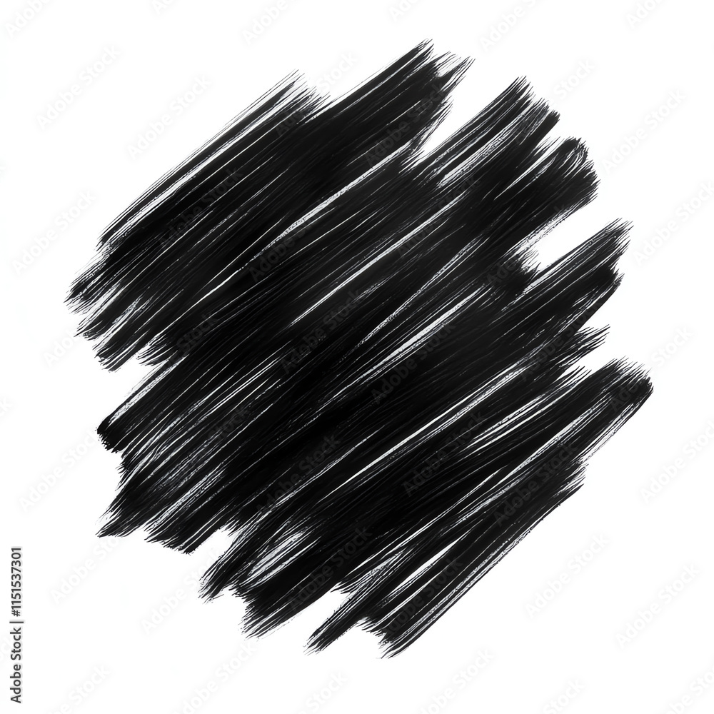 Bold black brush stroke on a white isolate background for creative designs. Bold black brush stroke on a white isolate background for creative designs.