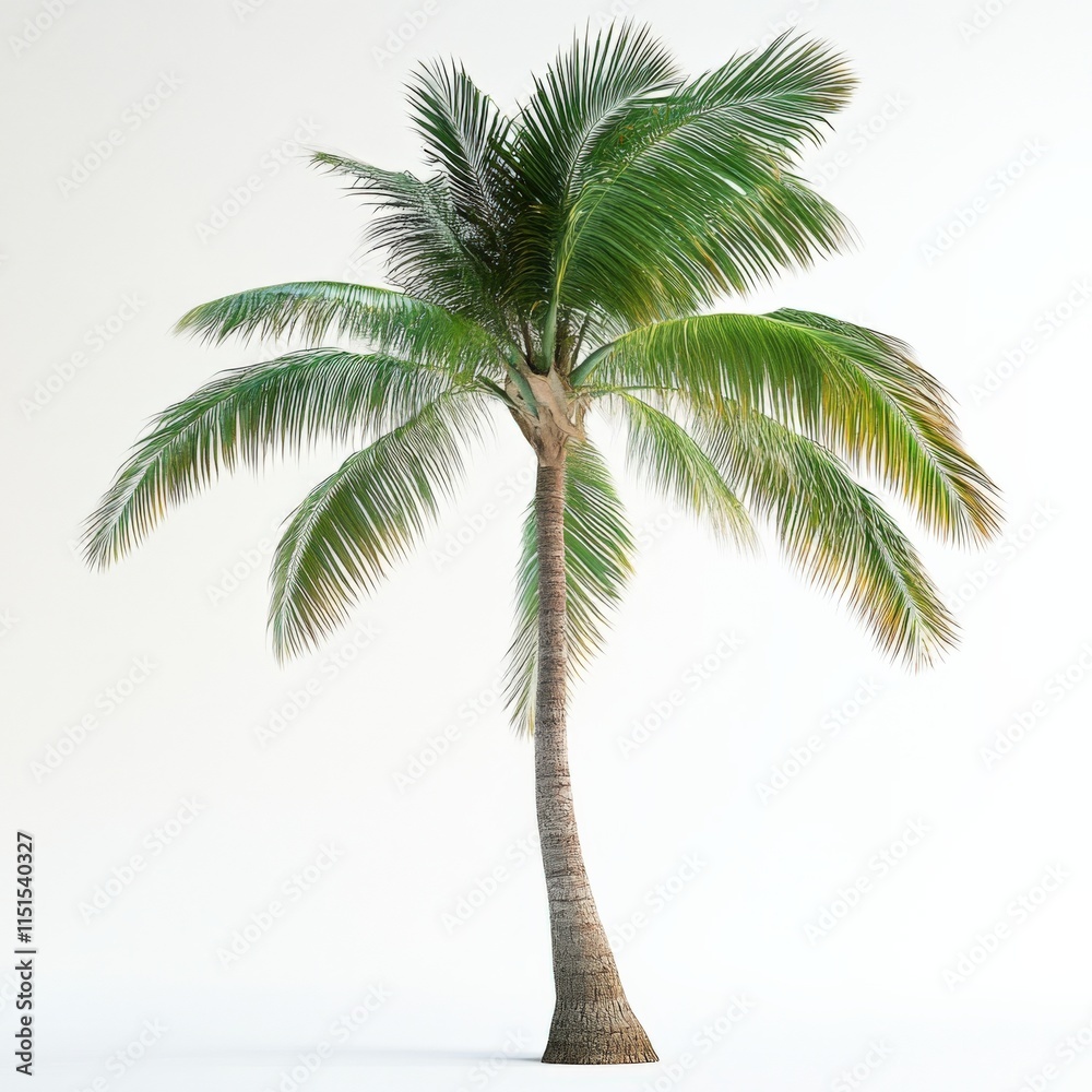 Obraz premium A single palm tree against a white background