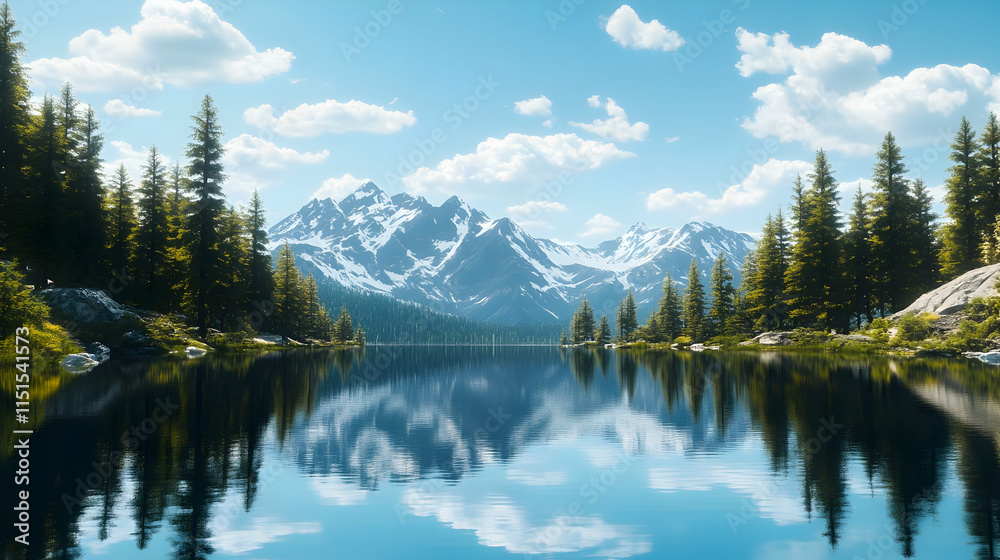 Majestic Mountain Lake: Serenity in the Alps Majestic Mountain Lake: Serenity in the Alps