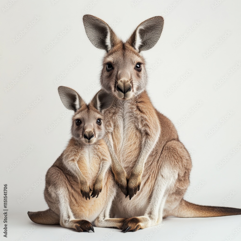 two kangaroos sitting next to each other two kangaroos sitting next to each other