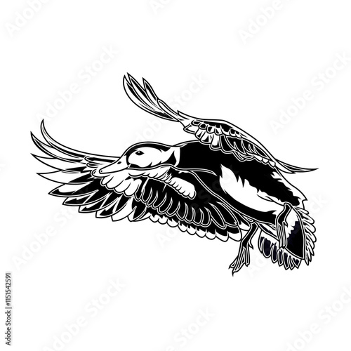 mallard duck hunting illustration logo vector image t shirt