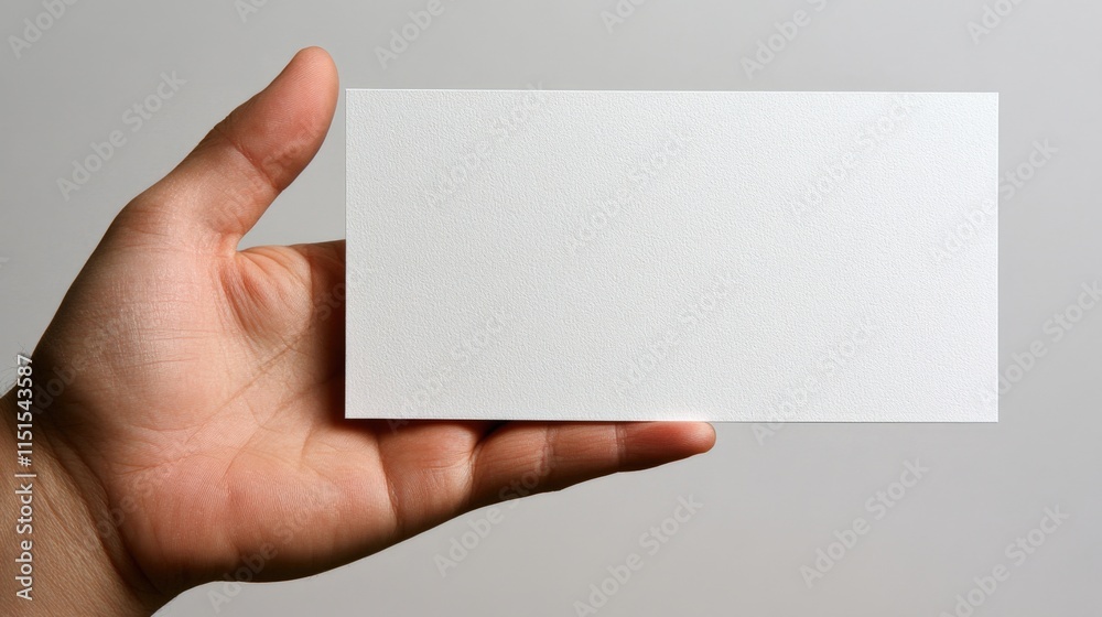 Fototapeta premium hand holding a blank white card