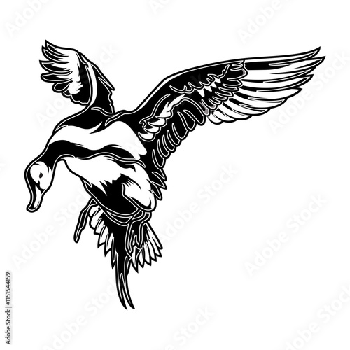 pintail duck hunting illustration logo vector image t shirt