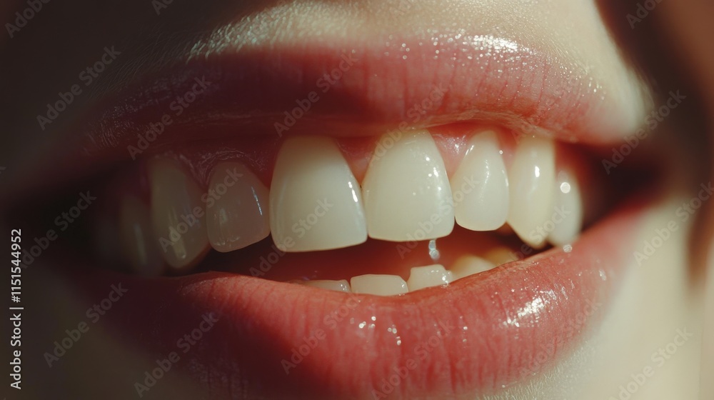 Fototapeta premium close-up of smiling mouth showing teeth