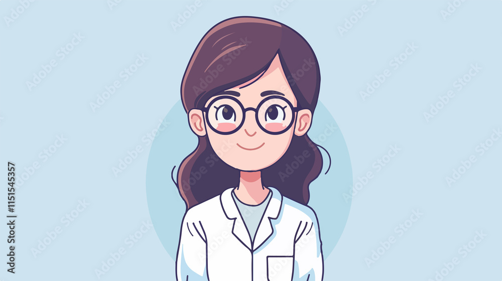 Cheerful cartoon dentist character for dental healthcare in flat design style Cheerful cartoon dentist character for dental healthcare in flat design style
