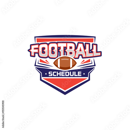 American football schedule vector illustration with ball.