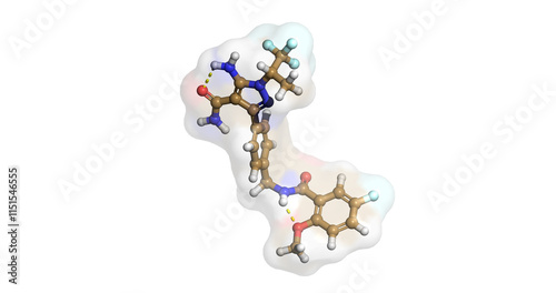 Pirtobrutinib, anticancer/mantle cell lymphoma drug, 3D molecule, 4K