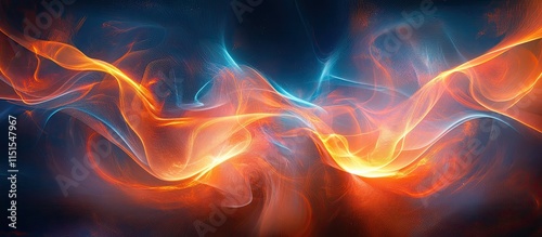 Abstract Energy Flow: A Symphony of Orange and Blue