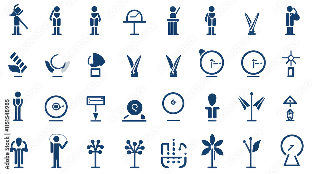Icon Set Featuring Diverse Human Figures and Objects for Graphics Icon Set Featuring Diverse Human Figures and Objects for Graphics