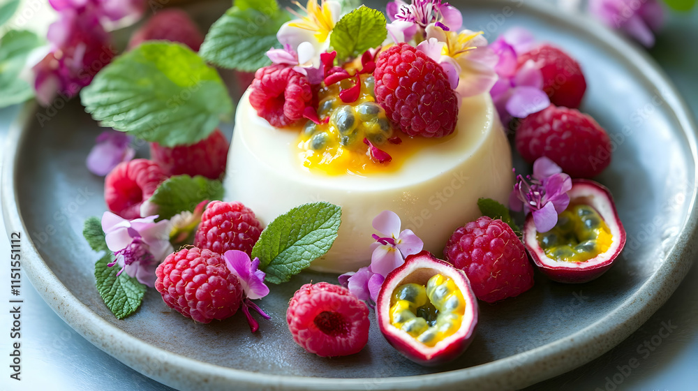 Passion Fruit Panna Cotta with Raspberries: A Delicious Summer Treat Passion Fruit Panna Cotta with Raspberries: A Delicious Summer Treat