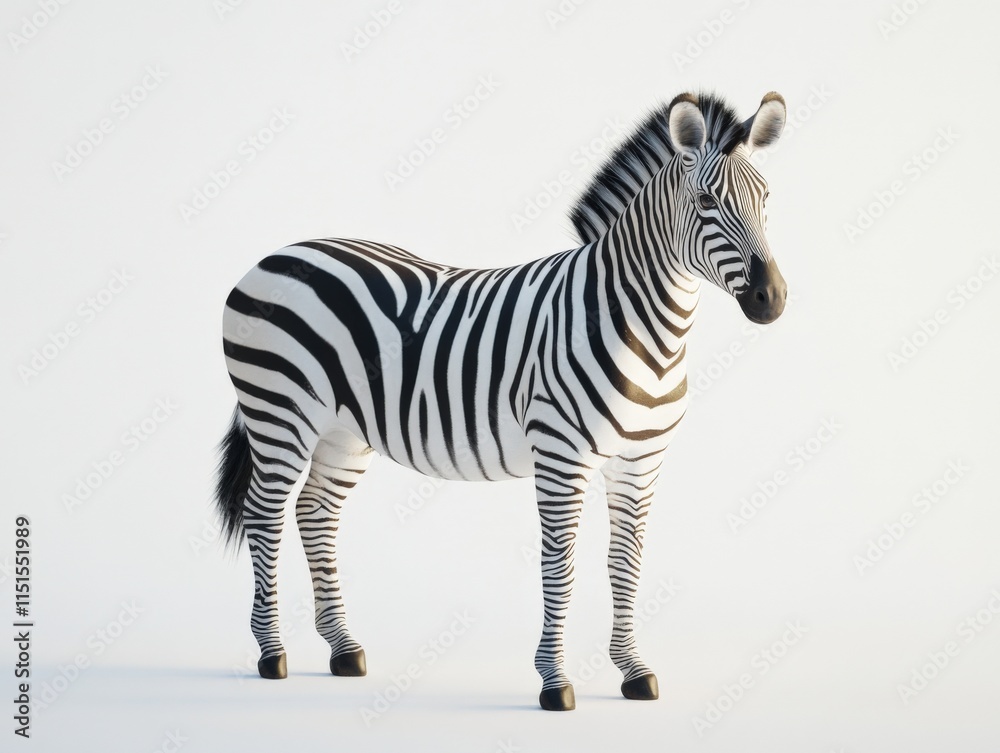 Fototapeta premium zebra standing against a white background