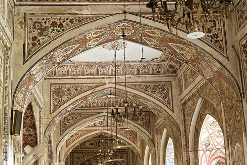 Interior view of Mahabat Khan Mosque. Peshawar city. Pakistan. Asia. photo