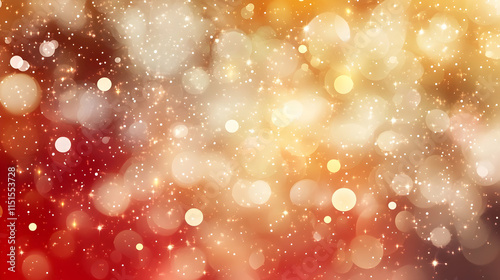Red and Gold Bokeh Lights: Sparkling Abstract Background