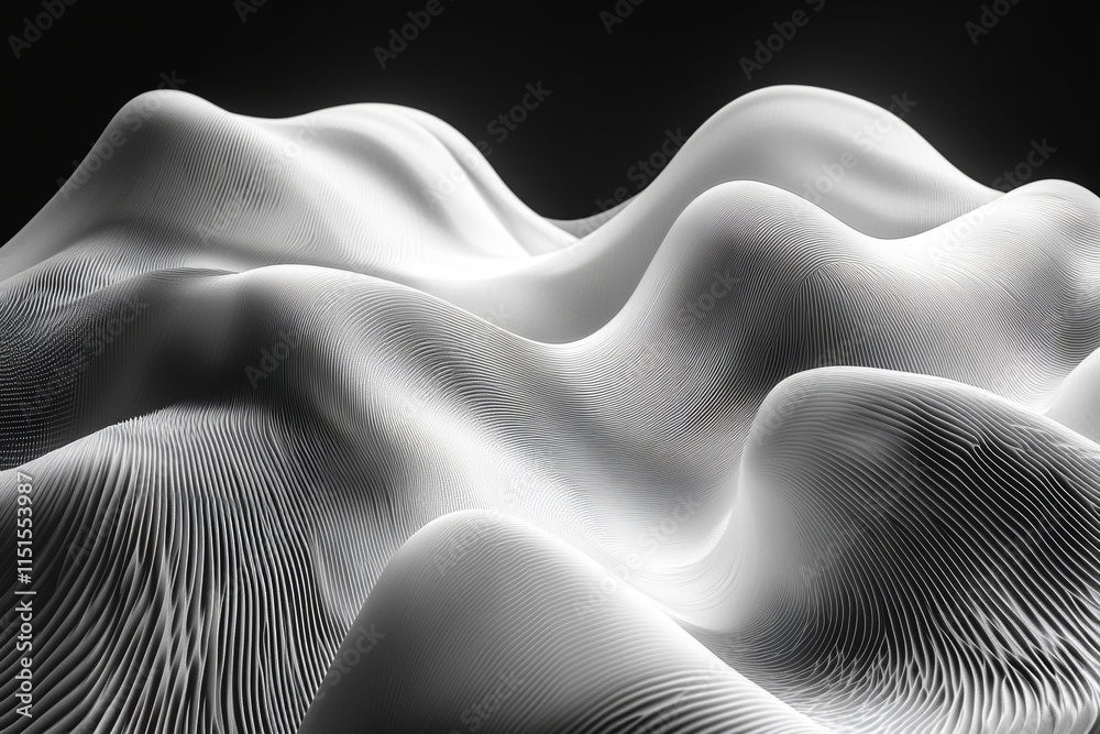 Naklejka premium digital shapes and lines moving in dynamic, abstract patterns. Generative AI