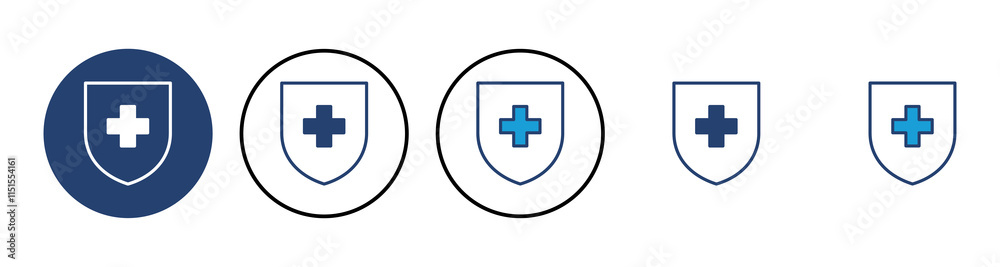 Health insurance icon vector. Insurance health document icon Health insurance icon vector. Insurance health document icon