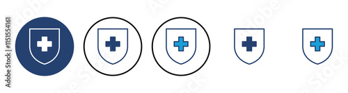 Health insurance icon vector. Insurance health document icon