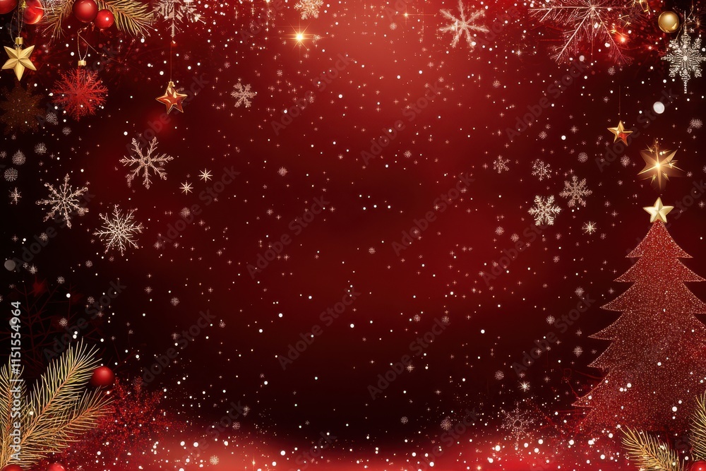 Christmas background with stars and snowflakes