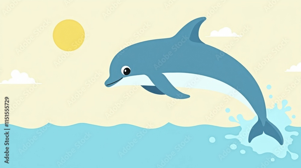 Playful Dolphin Leaping from Water Playful Dolphin Leaping from Water
