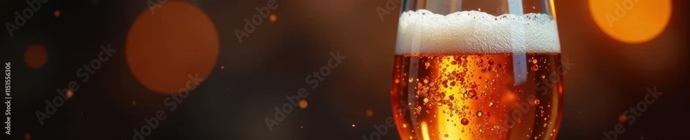 Sparkling wine in a glass with frothy foam top, visual, wine