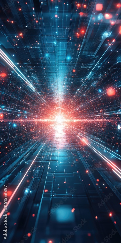 Bright cosmic tunnel with vibrant lights and dynamic motion creates an immersive atmosphere for mobile phone wallpaper Bright cosmic tunnel with vibrant lights and dynamic motion creates an immersive atmosphere for mobile phone wallpaper