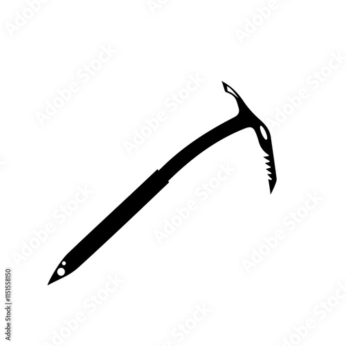 Ice axes for climbing and mountaineering. Mountain equipment. Vector illustration.