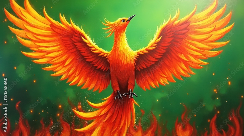 Fototapeta premium Phoenix Rising from Flames