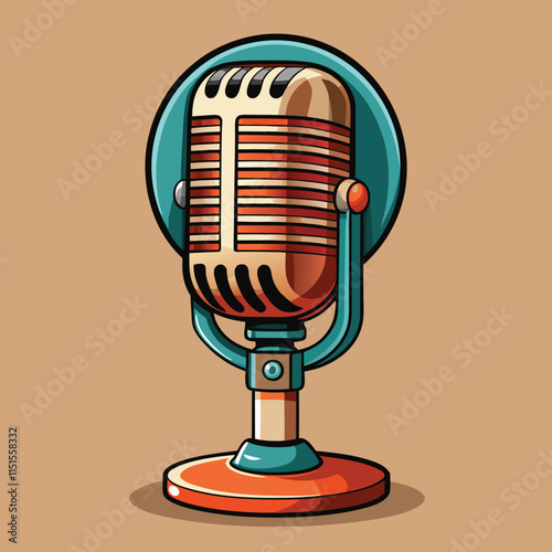 retro microphone vector illustration