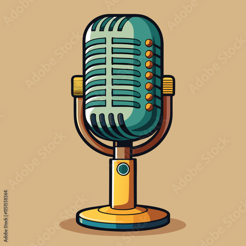 retro microphone vector illustration