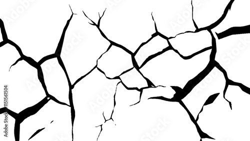 Cracks transparent background. Cracked white background wall crack texture distressed cracked surface grunge wall cracked pattern on white and transparent background.