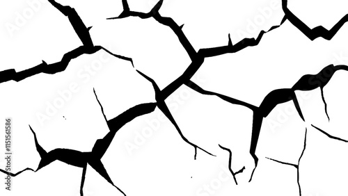 Cracks transparent background. Cracked white background wall crack texture distressed cracked surface grunge wall cracked pattern on white and transparent background.