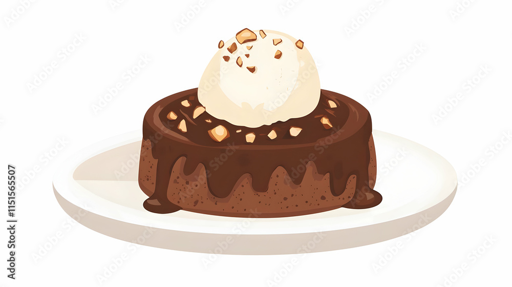 Scrumptious Chocolate Lava Cake with Ice Cream and Nuts Scrumptious Chocolate Lava Cake with Ice Cream and Nuts